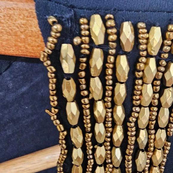 Novica Hand Embroidered Beads Semi-Sheer Dazzle Tunic Navy Size S - Picture 11 of 11